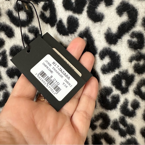 NWT Maje Jazara Snow Leopard Wool Mini Skirt Size 36 - Picture 10 of 15